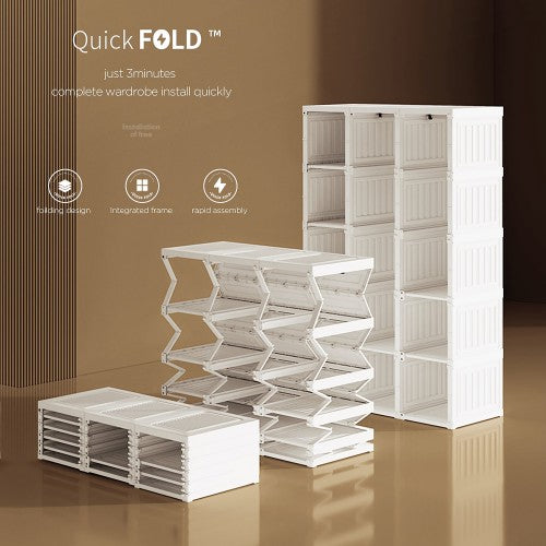 ANTBOX Portable Closet, Foldable Wardrobe Storage Clothing Organizer with Magnetic Doors, 11 Doors 2 Hangers - WT15-D11-H2(C) ANTBOX Portable Closet, Foldable Wardrobe Storage Clothing Organizer with Magnetic Doors, 11 Doors 2 Hangers - WT15-D11-H2(C)